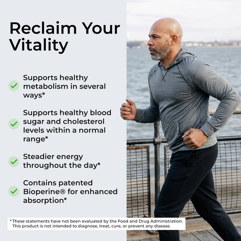 Healthy lifestyle image featuring Berberine Nopal metabolism and cholesterol support